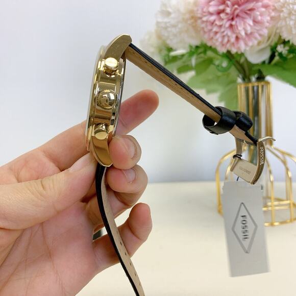 Fossil BQ2823 Flynn Chronograph Black Leather Watch - Picture 6 of 8